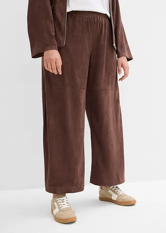 Broek van imitatiesuède, Kleur: bruin