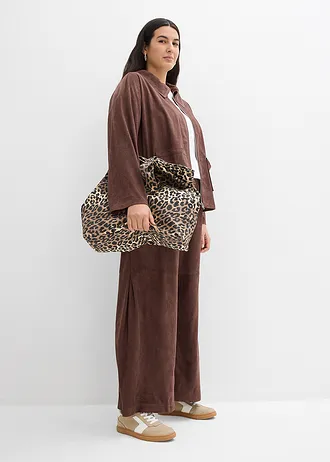 Broek van imitatiesuède, Kleur: bruin