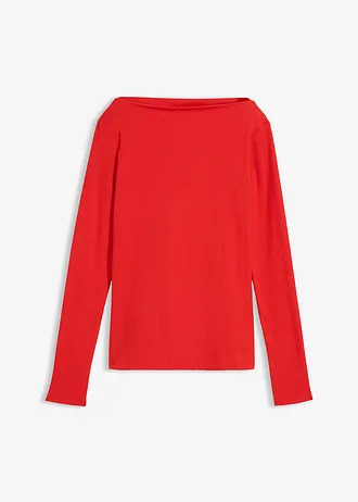 Accentuerend geribd shirt • aardbeirood • bonprix online shop