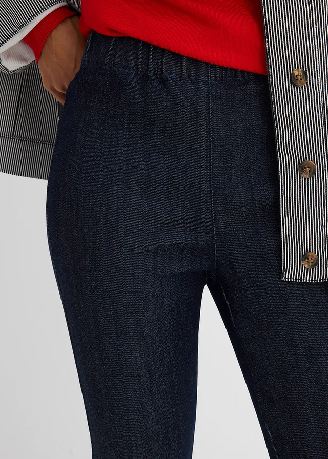 Slim fit jeans, cropped, high waist • diepblauw denim ongewassen • product-page.page-title-suffix