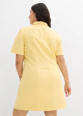 Mini jurk van katoen, Kleur: lichtgeel