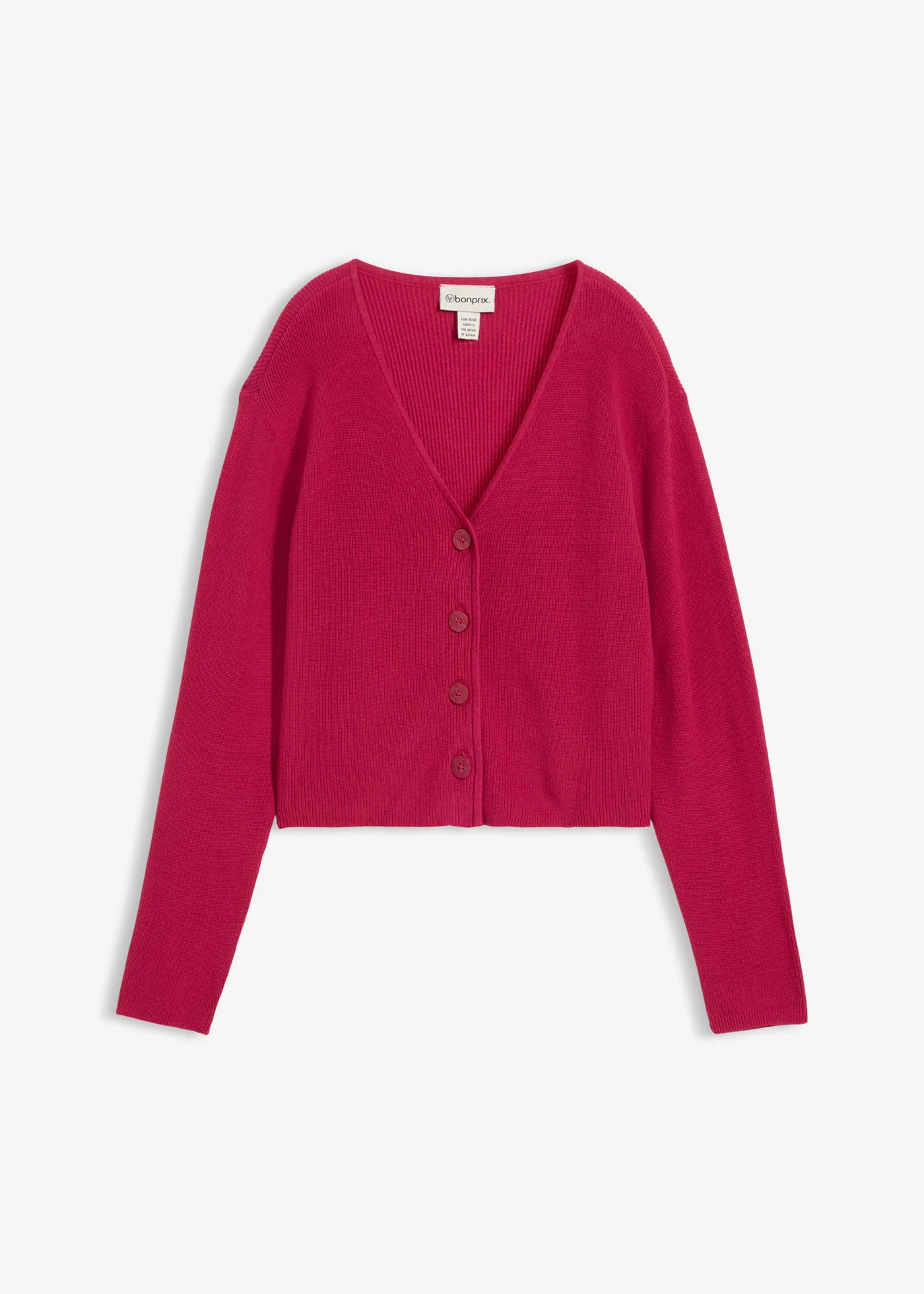 Gilet court en maille 100% coton • magenta • Boutique bonprix