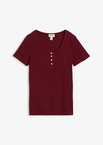 Bluzka z dekoltem henley z czystej bawełny organicznej