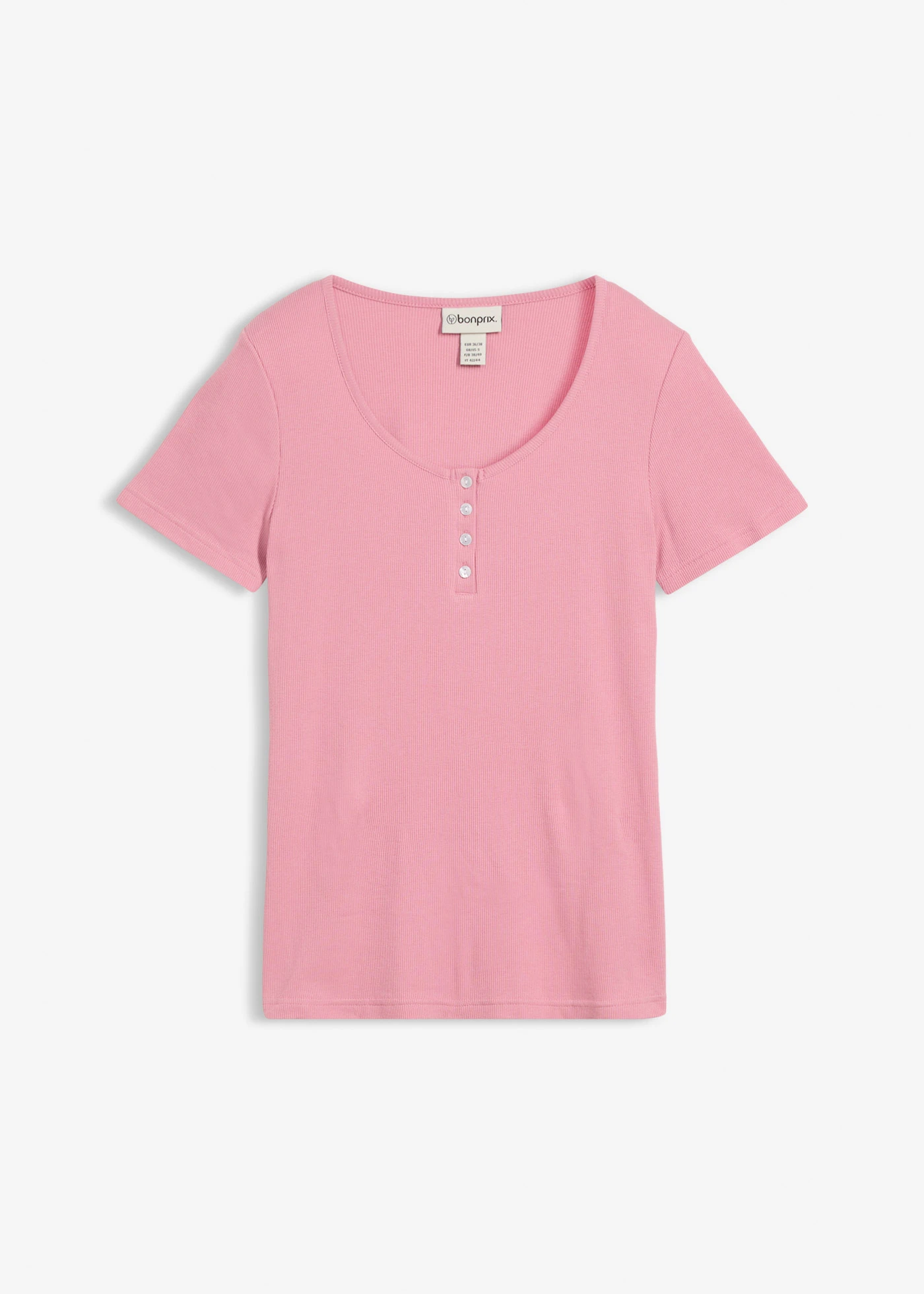 Bluzka z dekoltem henley z czystej bawełny organicznej • dymna orchidea • sklep bonprix