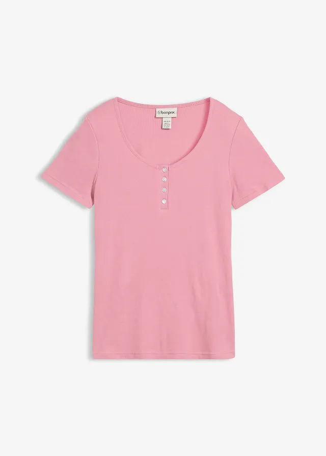 Henley shirt van biologisch katoen • rookorchidee • bonprix online shop