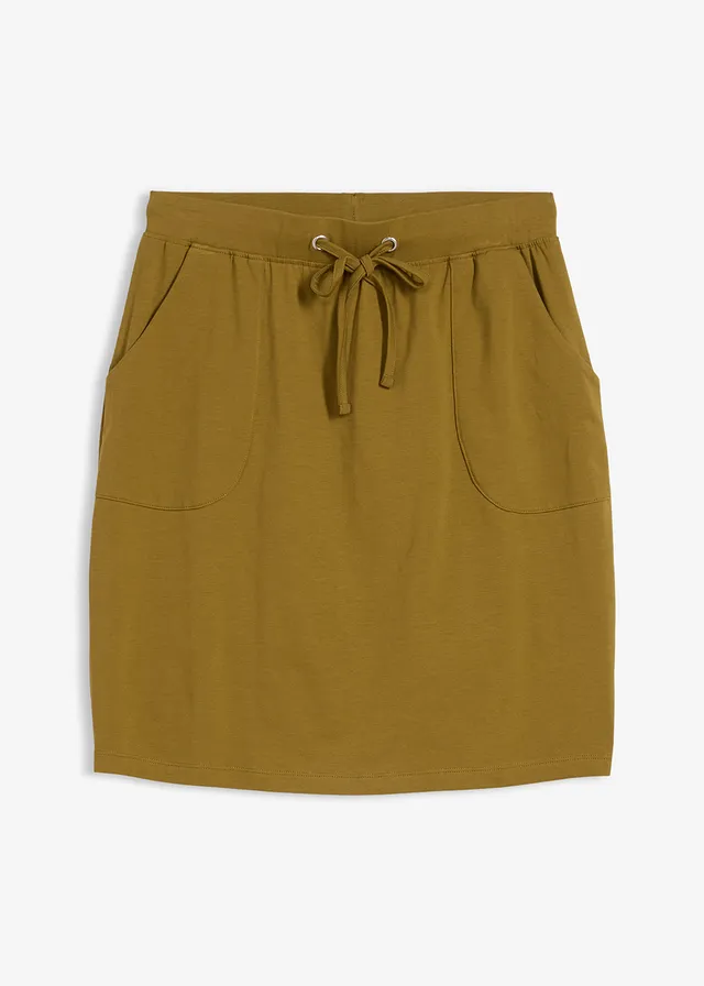 Stretch rok van biologisch katoen met stretch • natuurgroen • bonprix online shop