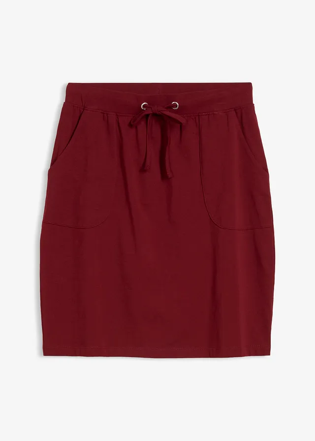 Stretch rok van biologisch katoen met stretch • robijnrood • bonprix online shop