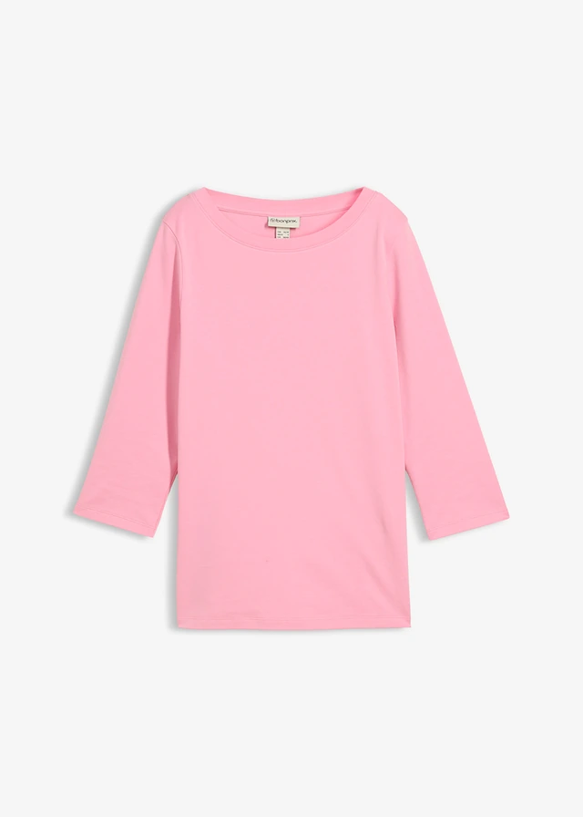 T-shirt van zwaar biologisch katoen, Kleur: roze