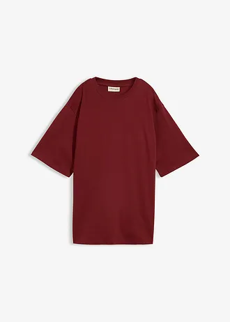 Długi T-shirt z dzianiny interlock • czerwony rubinowy • sklep bonprix