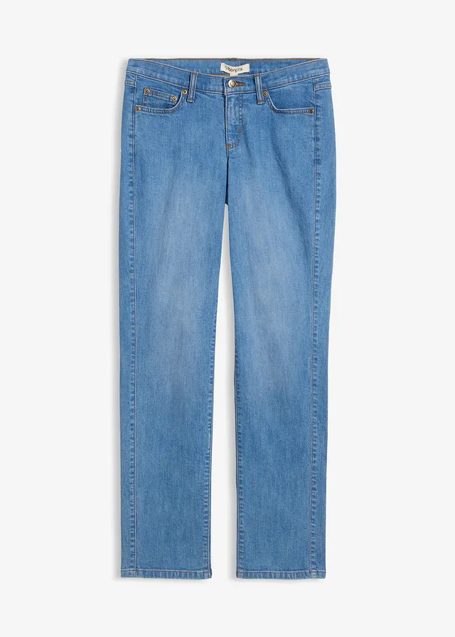 Jean droit taille mi-haute, extensible