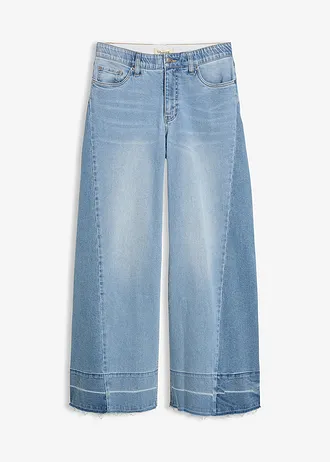 Džíny Wide Leg, Mid Waist, barva: ledově modrý denim used