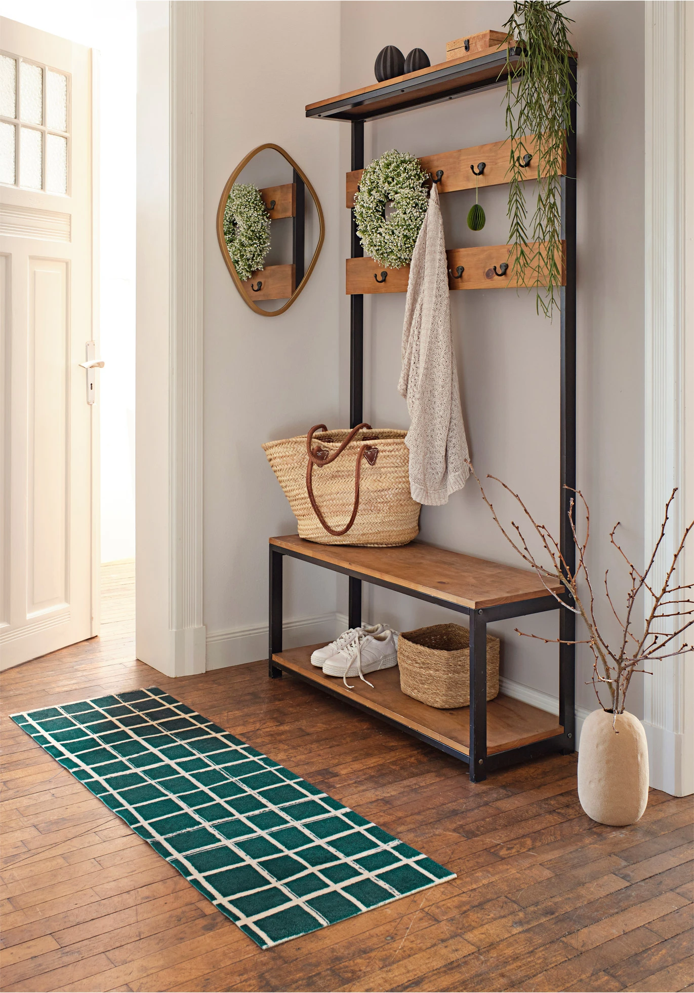 Mosható lábtörlő grafikai dizájnban • olajkék-grafikai mintás • bonprix áruház