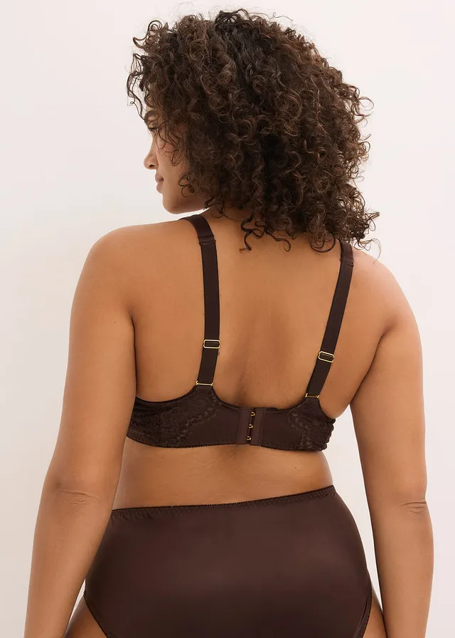 Beugel bh met glanseffect, Kleur: donkerbruin