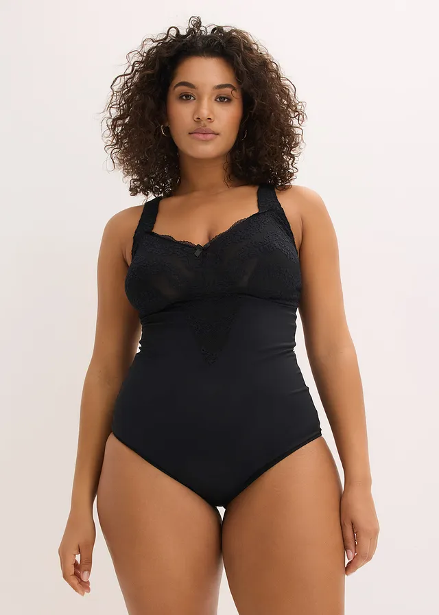 Body sculptant sans armatures, maintien modéré, Couleur: noir