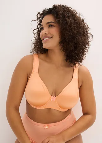 T-shirt bh met beugels en glanseffect (set van 2), Kleur: pepergroen+soft papaya