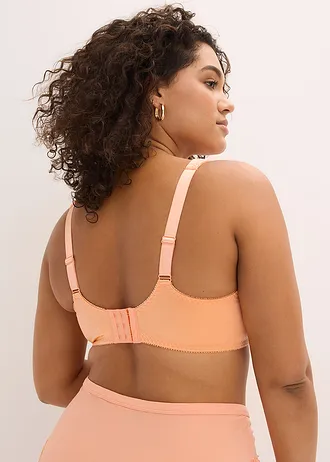 Lot de 2 soutiens-gorge moulés à armatures en matière brillante, Couleur: vert poivre + orange papaye