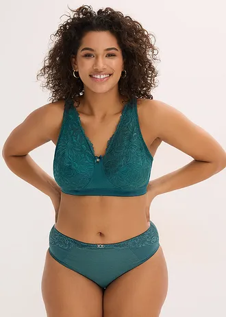 Soutien-gorge grand maintien sans armatures, bretelles rembourrées, Couleur: vert poivre