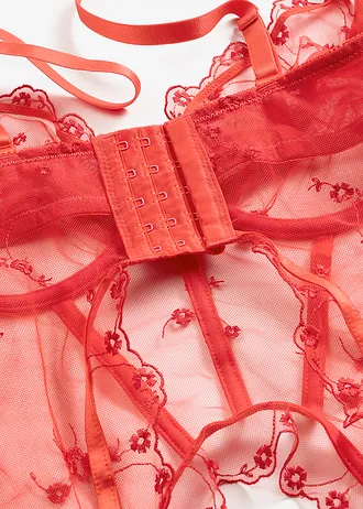 Bustier en tanga string (2-dlg. set) • aardbeirood • bonprix online shop