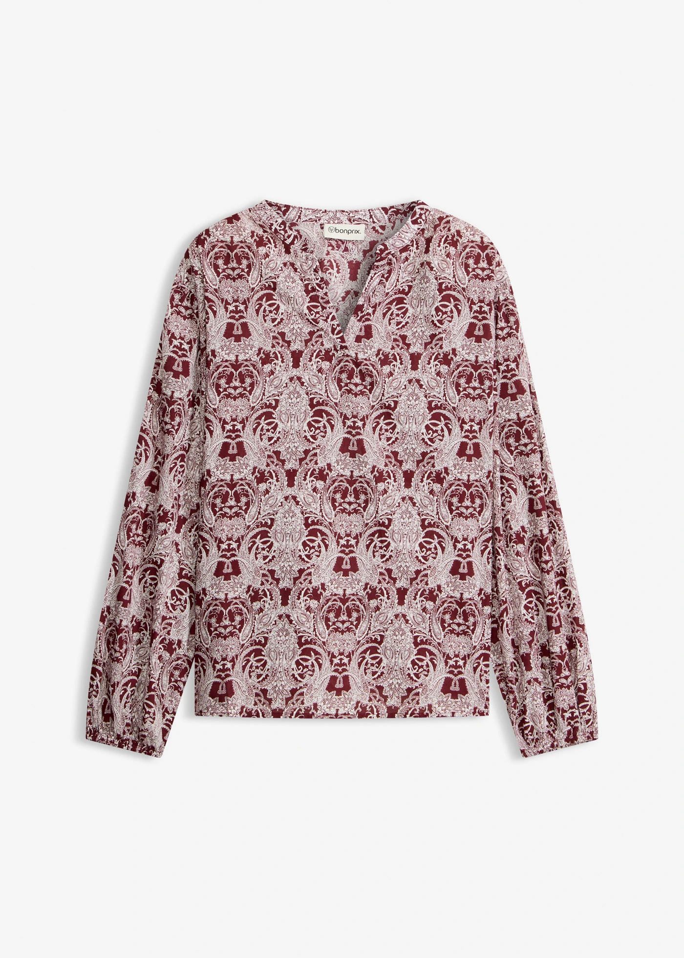 Blouse 100% coton • rouge rubis-écru paisley • Boutique bonprix