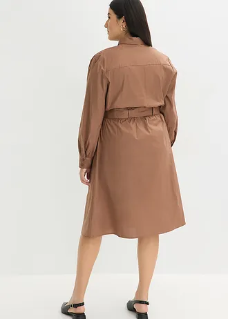 Sukienka szmizjerka, kolor: brązowy kasztanowy