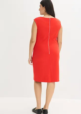 Rochie etui din material Punto di Roma, culoare: roșu-căpșună