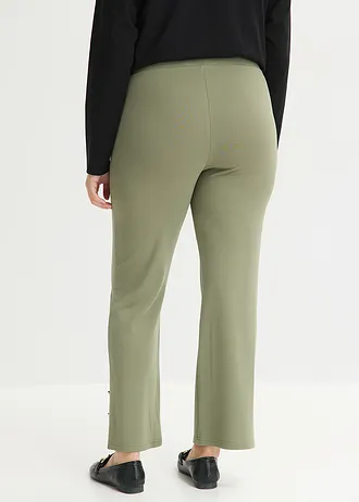 Jersey broek van Punta di Roma, Kleur: olijfgroen