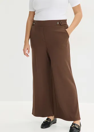 Pantalon en jersey à patte décorative, Couleur: marron