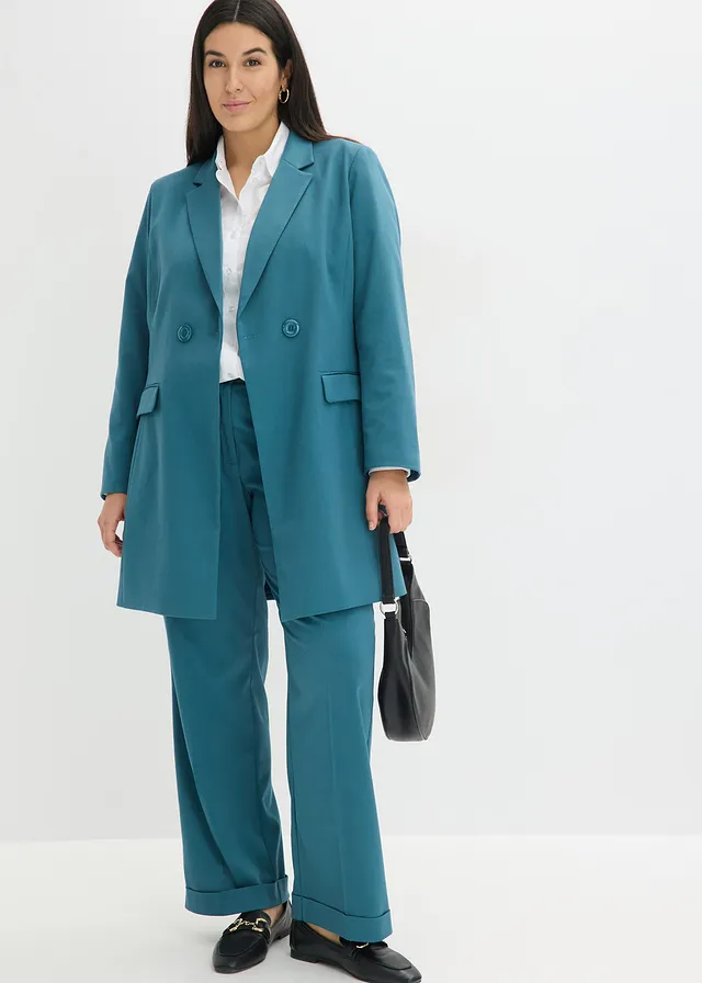 Lange blazer, Kleur: pepergroen