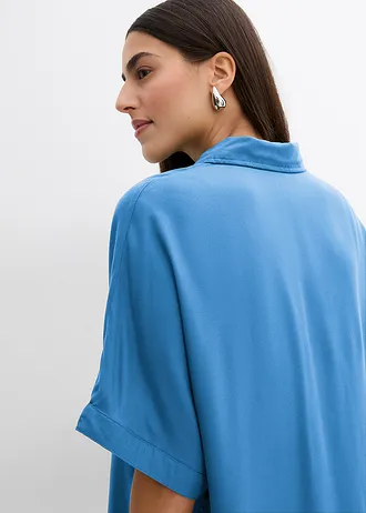 Robe-chemise fluide en viscose fine • bleu moyen • Boutique bonprix