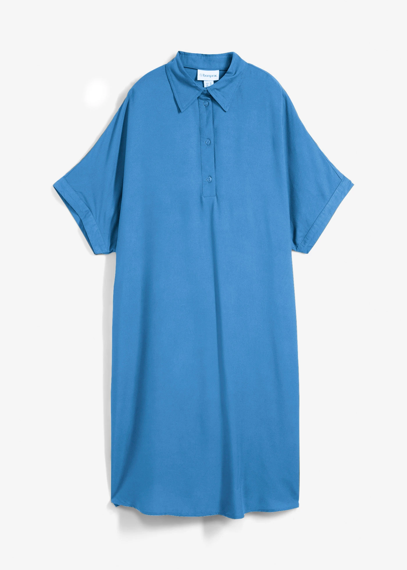 Rochie-bluză din viscoză fină • albastru mediu • magazin bonprix