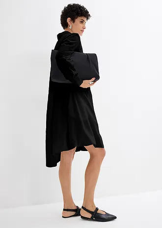 Robe-chemise 100% coton à base boule • noir • Boutique bonprix