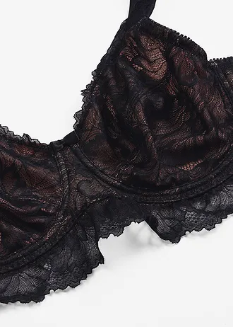 Soutien-gorge minimiseur à bretelles rembourrées • noir-marron clair • Boutique bonprix