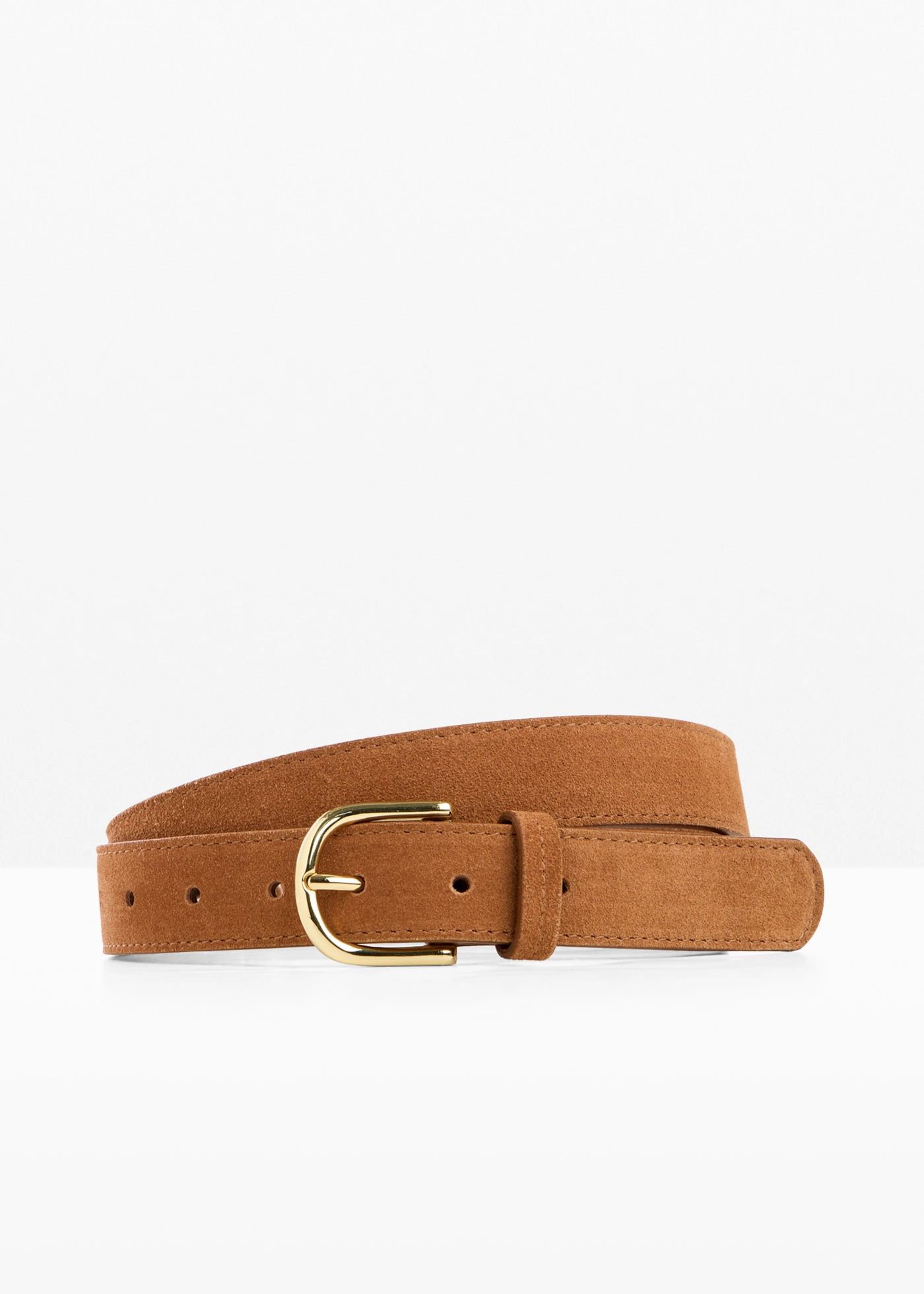 Leren riem met glanzende gesp • cognac • bonprix online shop