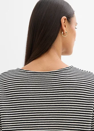 Jersey trui • zwart-wolwit gestreept • bonprix online shop