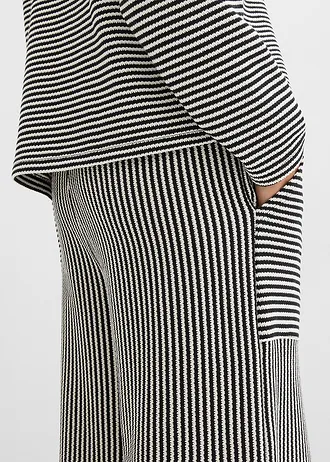 Pulover din jerse • negru/ecru dungat • magazin bonprix