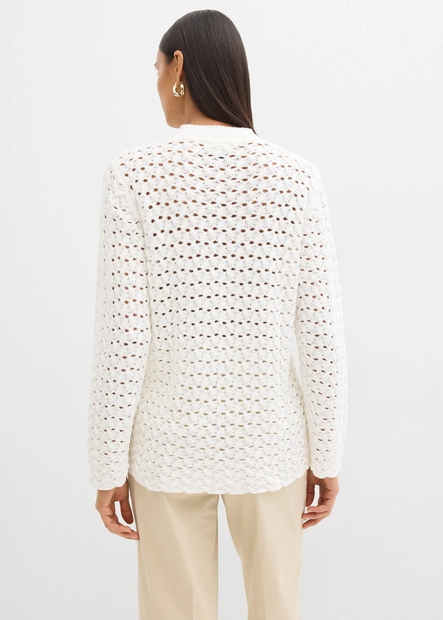 Ajour gebreid shirt • wolwit • product-page.page-title-suffix