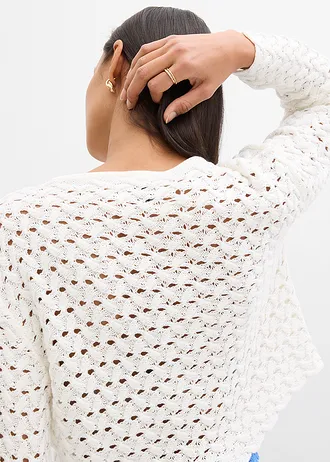 Bolerou tricotat cu model ajurat • ecru • magazin bonprix