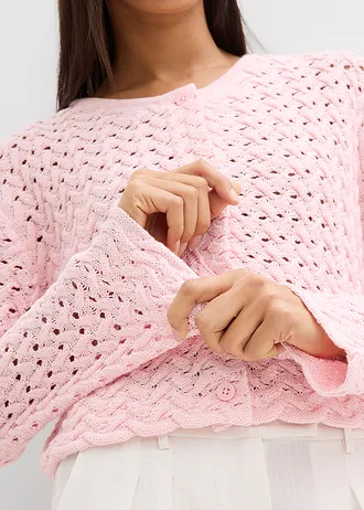 Bolerou tricotat cu model ajurat • roz deschis • magazin bonprix