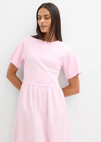 Rochie midi din bumbac 100% • roz cristal • magazin bonprix