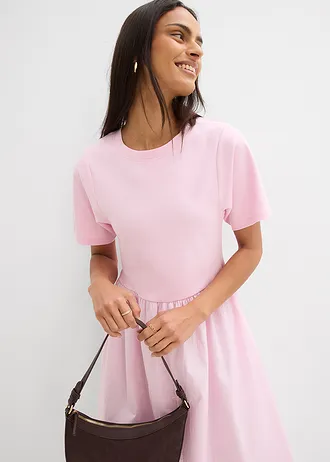 Rochie midi din bumbac 100% • roz cristal • magazin bonprix