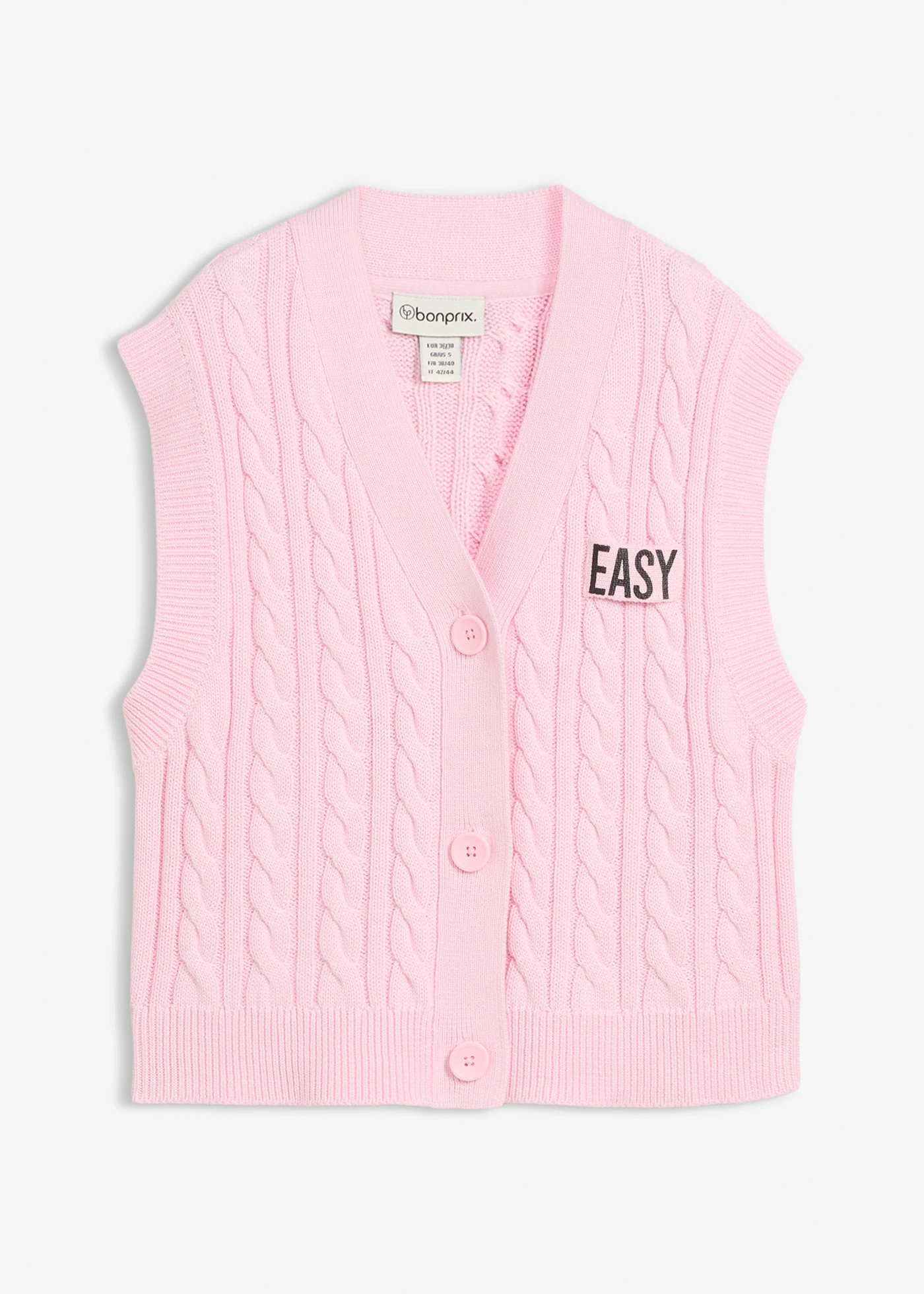 Pletená vesta • krištáľovo ružová • obchod bonprix