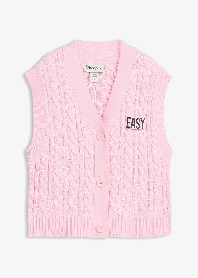 Gilet sans manches en maille • rose cristal • Boutique bonprix