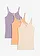 Top met spaghettibandjes (set van 3), Kleur: kiezelgrijs+rookviolet+papaya