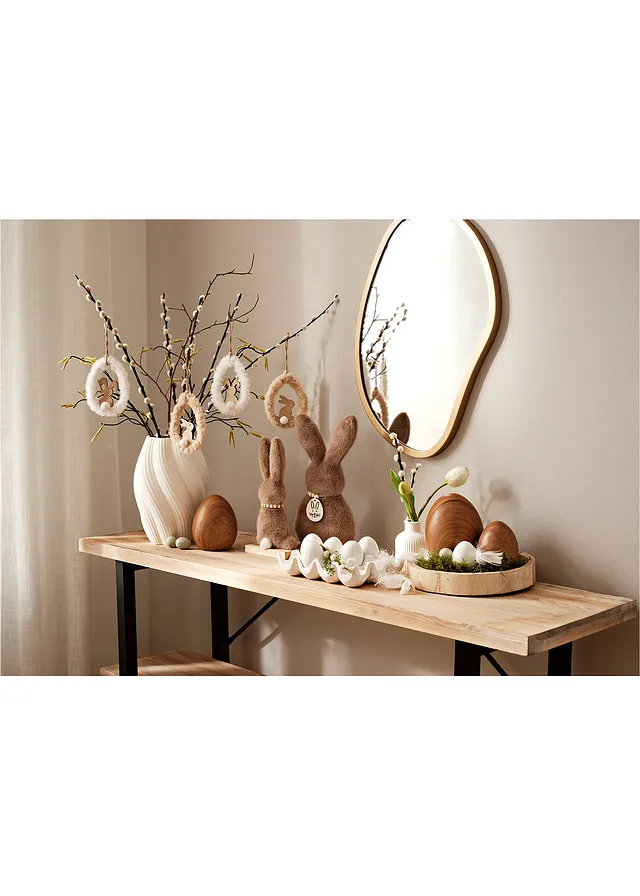 Lot de 4 lapins déco à suspendre • marron clair/blanc • product-page.page-title-suffix