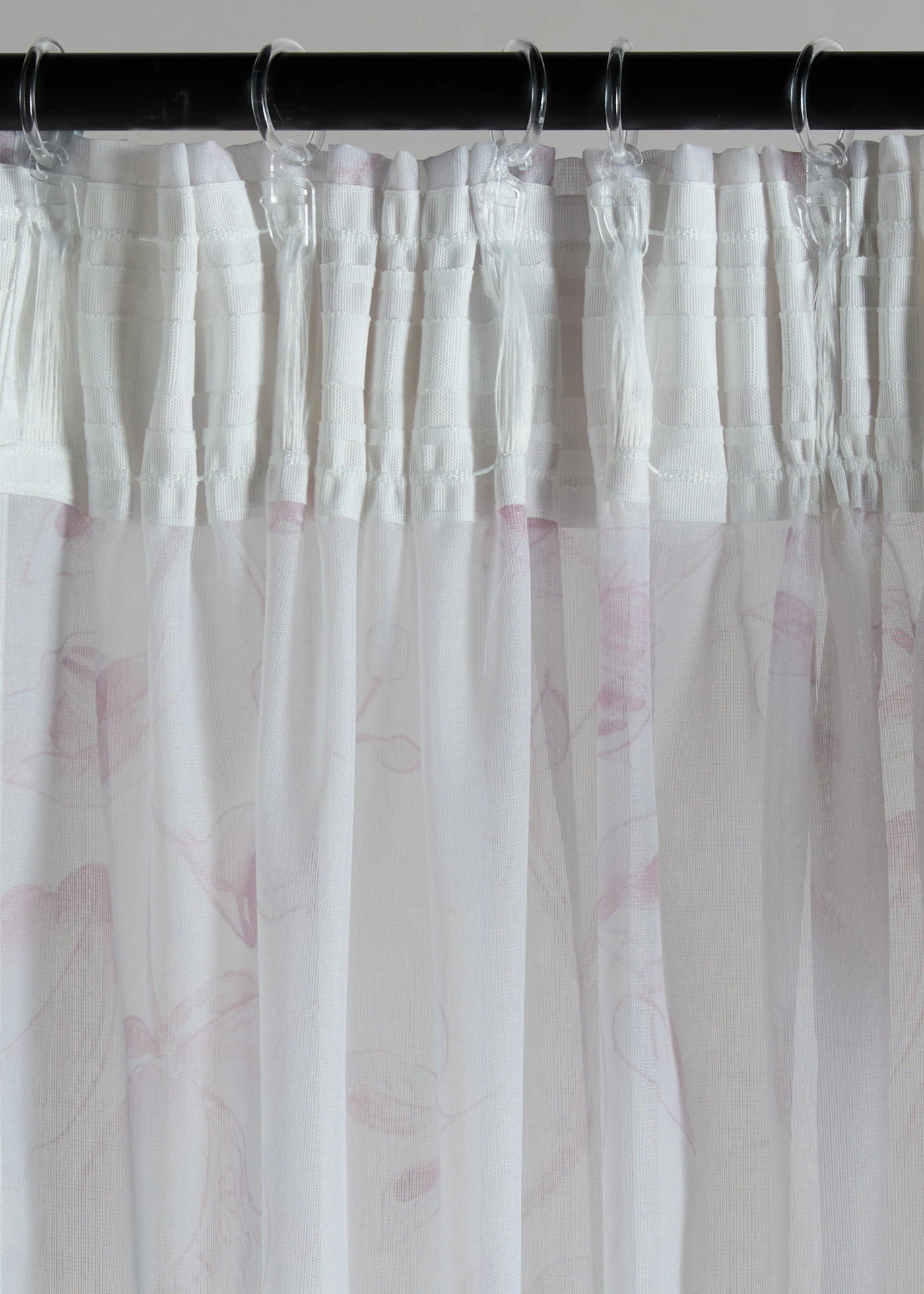 Transparant gordijn met bloemenprint (1 stuk) • crème-lichtroze • bonprix online shop