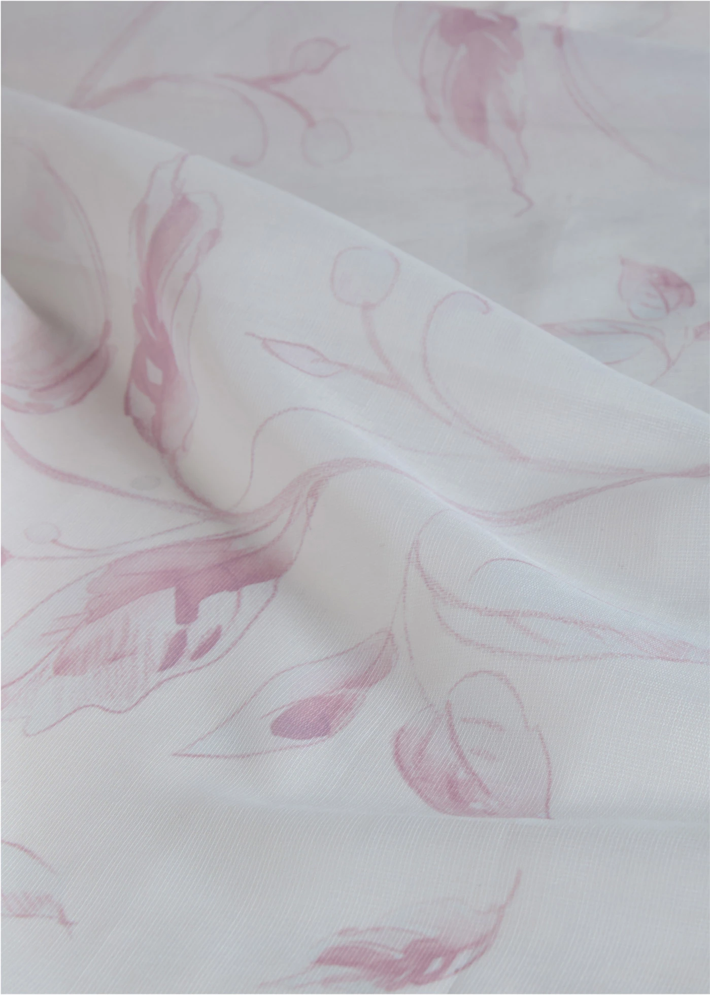 Transparant gordijn met bloemenprint (1 stuk) • crème-lichtroze • bonprix online shop