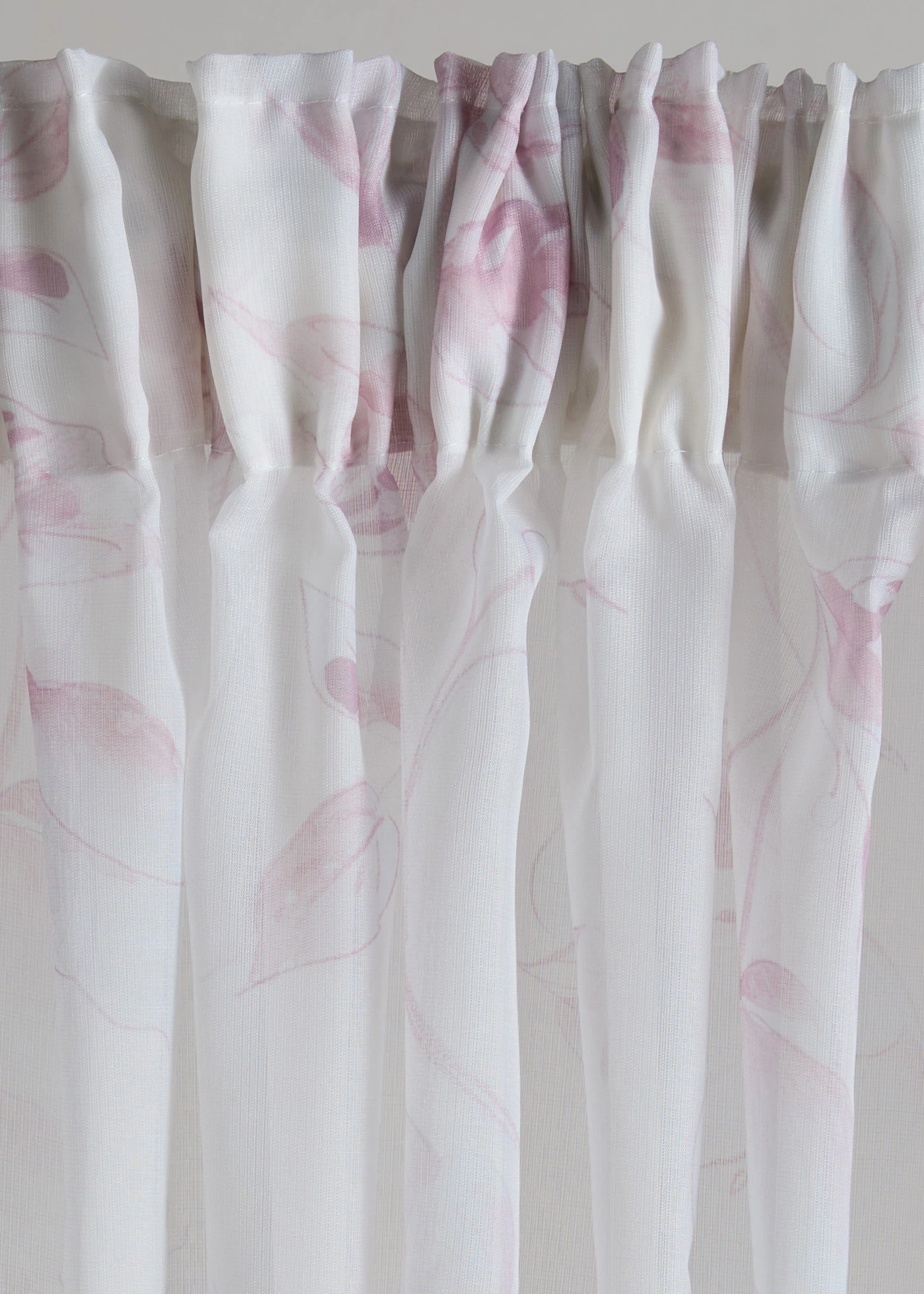 Transparant gordijn met bloemenprint (1 stuk) • crème-lichtroze • bonprix online shop