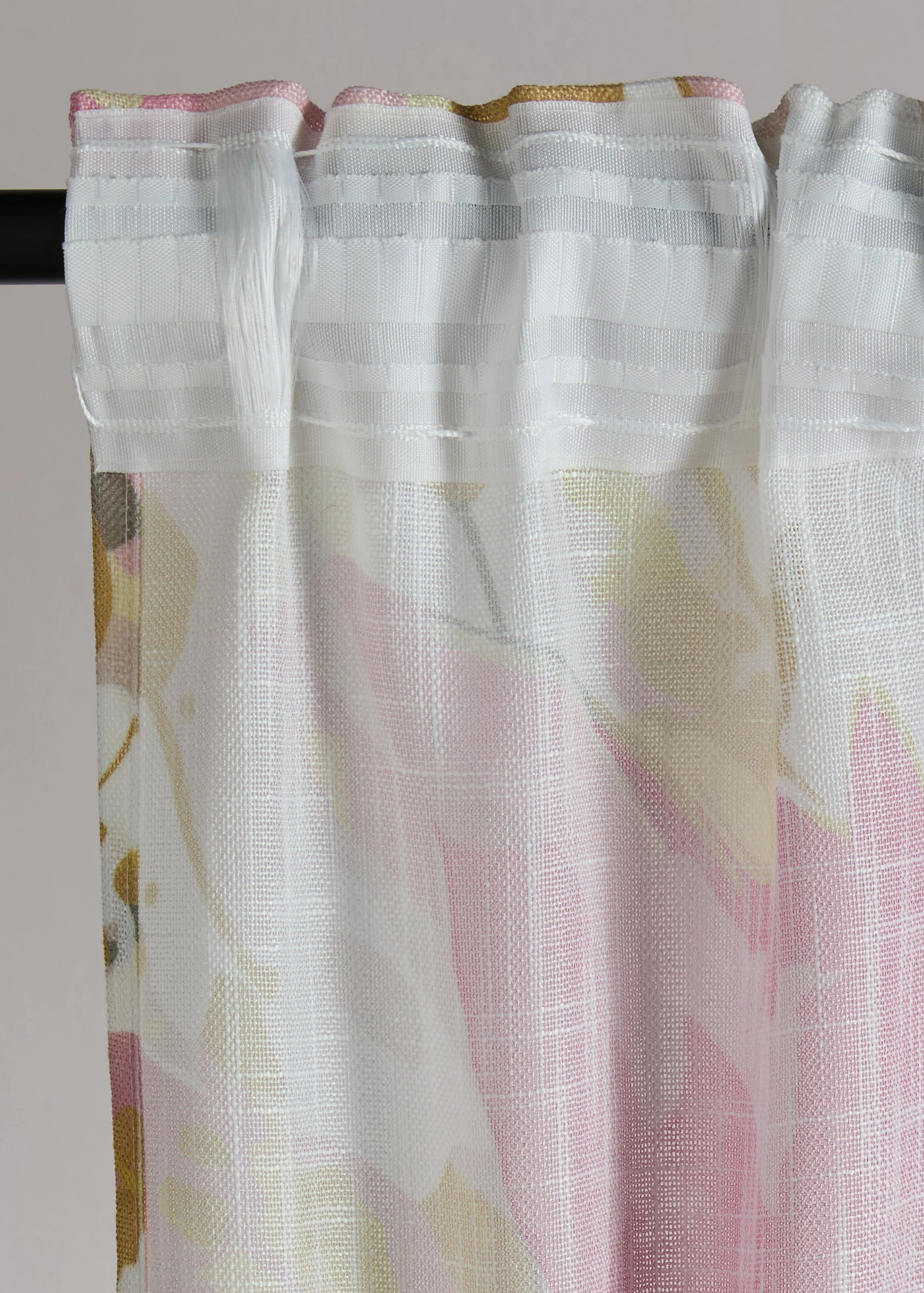 Gordijn met bloemenprint (1 stuk) • lichtroze/wit/vanille • bonprix online shop