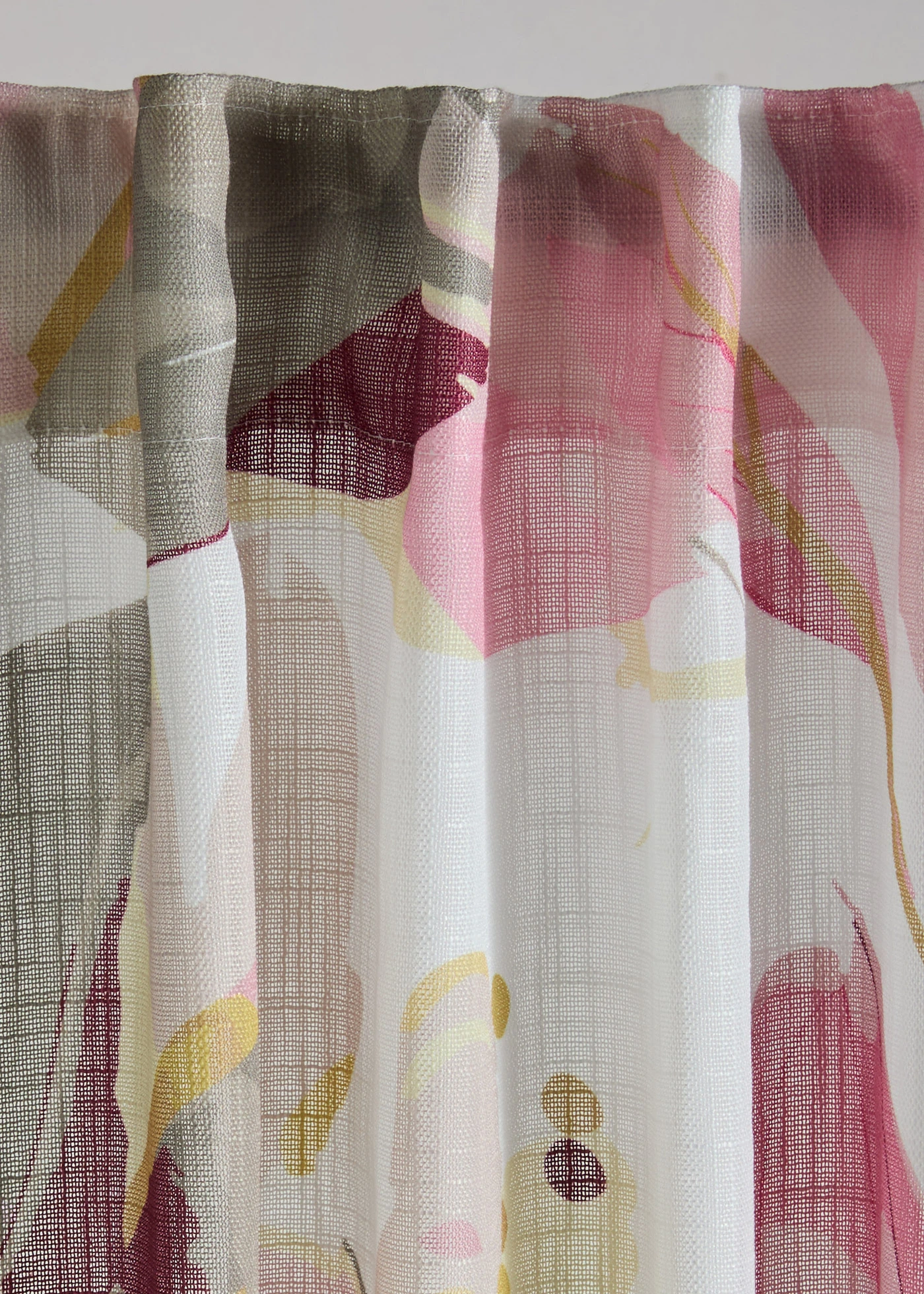 Gordijn met bloemenprint (1 stuk) • lichtroze/wit/vanille • bonprix online shop