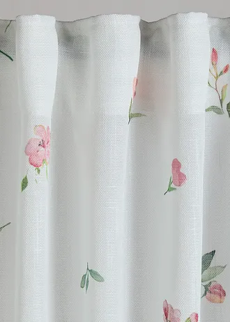 Perdea cu imprimeu floral (1buc/pac) • alb-roz deschis • magazin bonprix